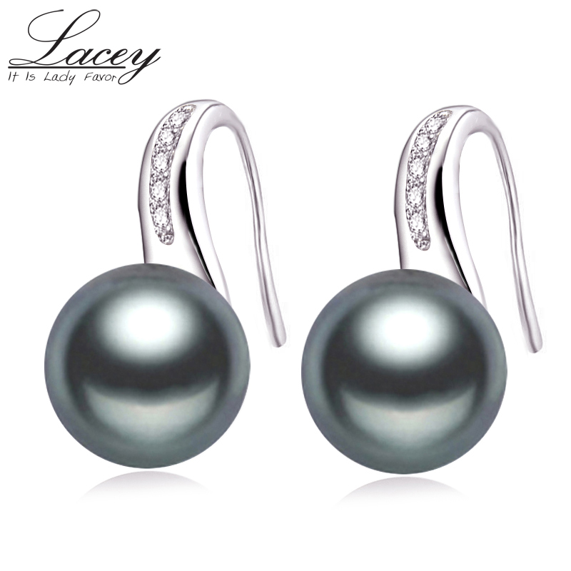 

Freshwater Real Pearl Earrings For Women,925 Silver Pearl Earrings Jewelry Wedding Gift,Natural Black Stud Girls