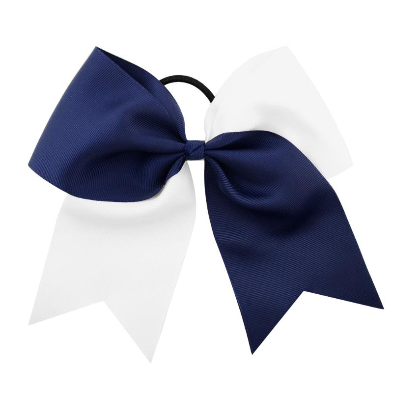 

1piece 8 Inch Two Colors Large Bow With Elastic Hair Band Cheerleading Boutique Ribbon Hair Bow Holder For Girls 887, 13