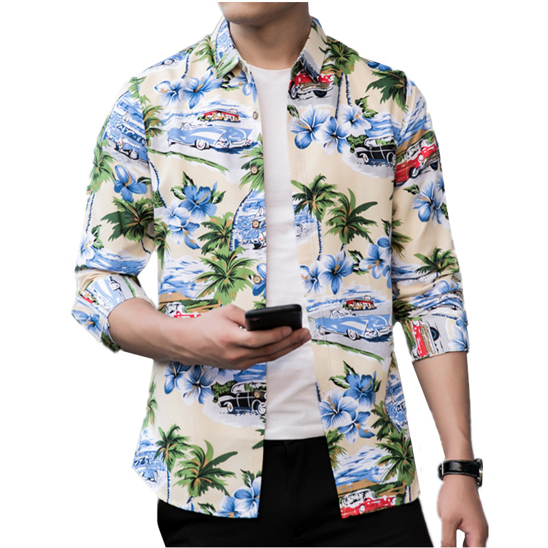 

Large Size 7XL New Fashion Flower Shirt Loose and Comfortable Men's Business Casual Long-sleeved Shirts Classic Lapel Shirt Men, 5652