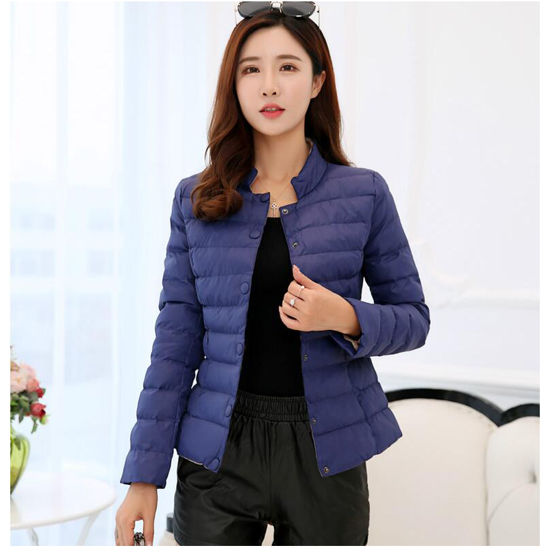 

Autumn Winter Coat Women Down Cotton Jacket Light And Slim Cotton Parka Plus Size 3XL Thin Solid Outerwear Ladies chaqueta mujer, Black