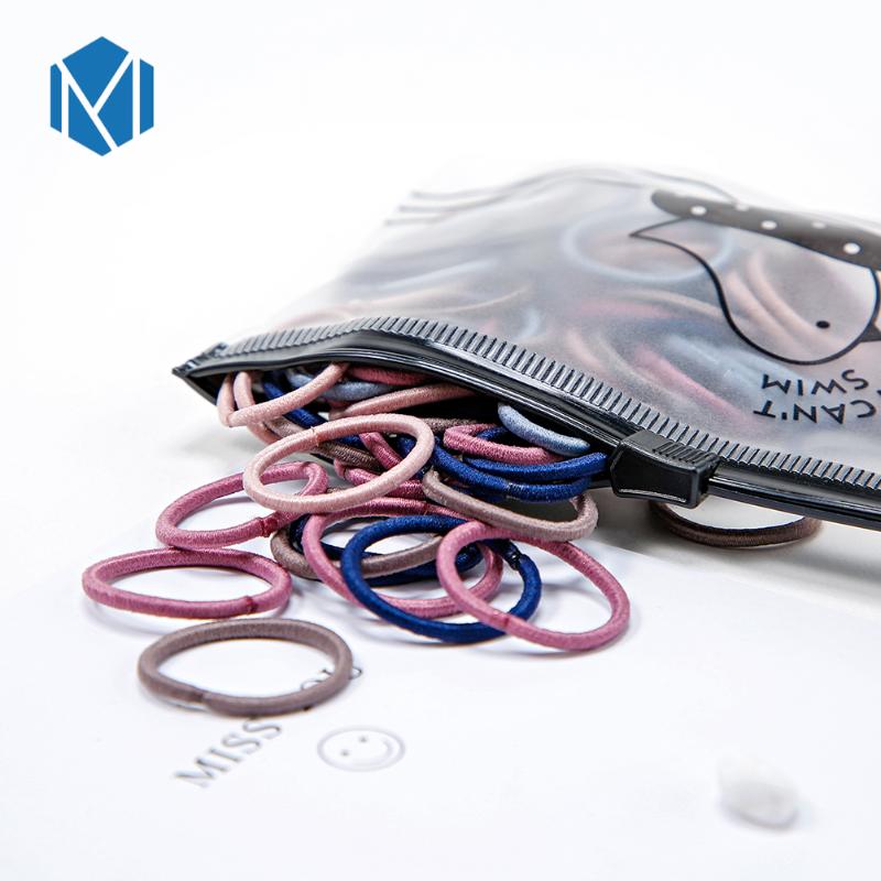 

M MISM 100Pcs 2CM Children Nylon Elastic Hair Bands Solid Flexible Candy Colors Scrunchies Kid Rubber Bands Hair Accessories