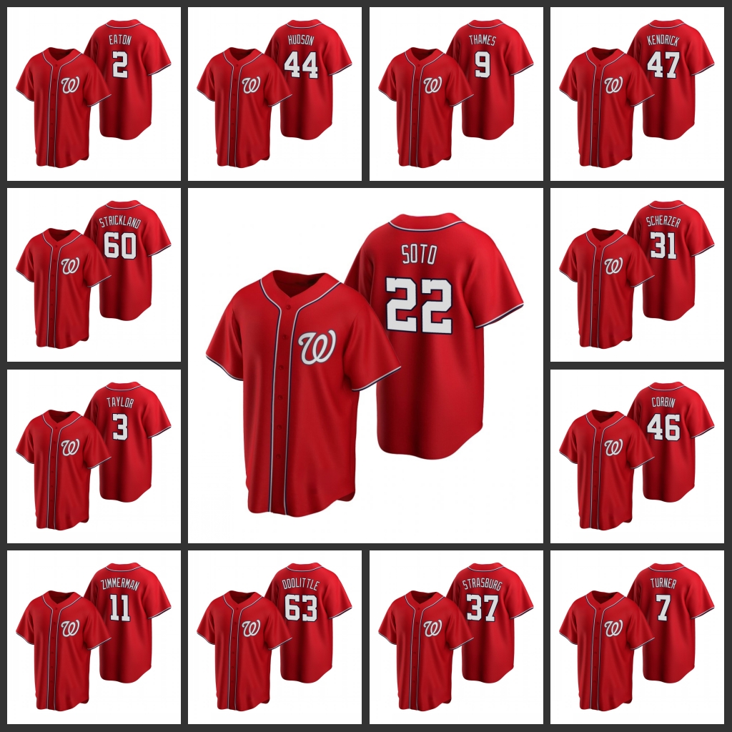

Washington Nationals Men Eric Thames Daniel Hudson Ryan Zimmerman Trea Turner Stephen Strasburg Replica Alternate Women Youth Jersey, Black;red