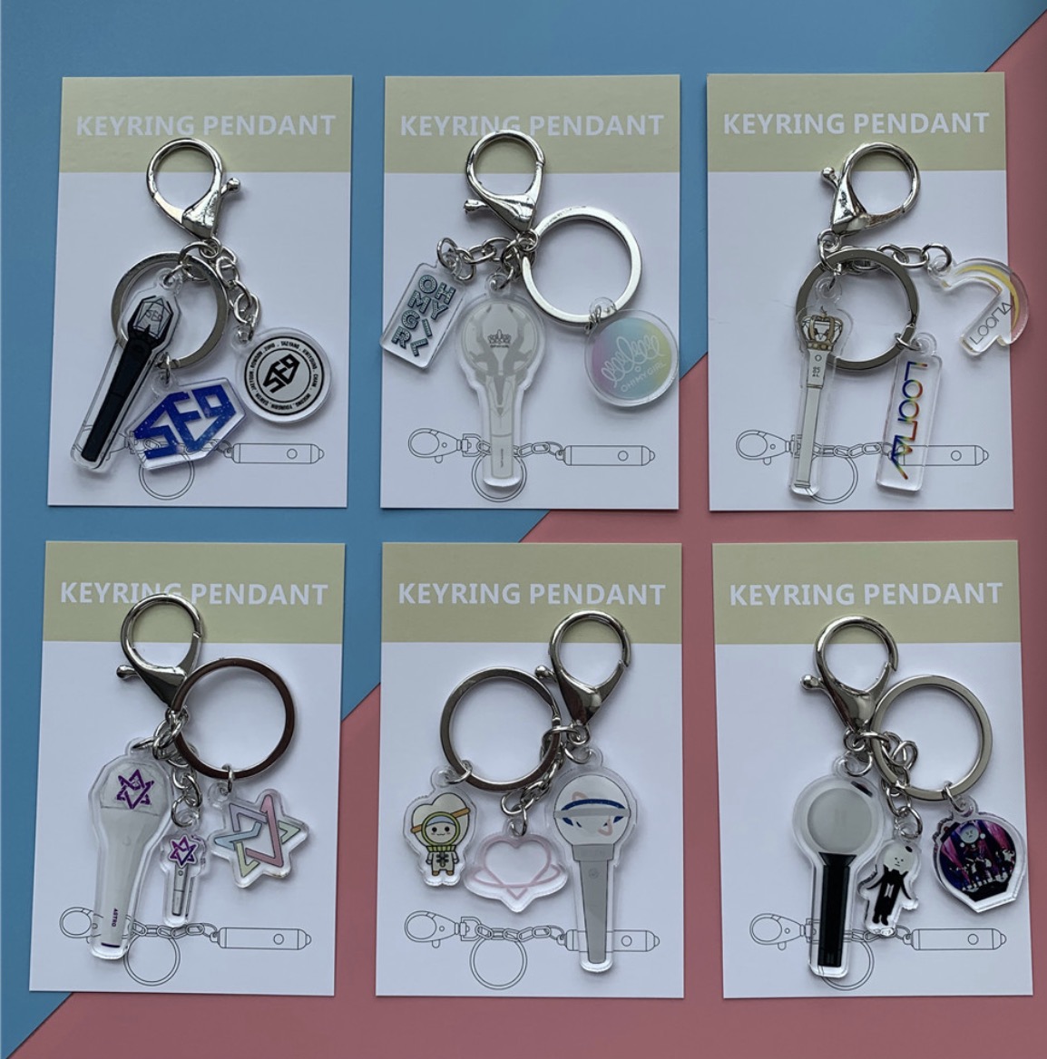 

12pcs/lot free shipping oh my girl/loona/astro/sf9/bts/wjsn keychain