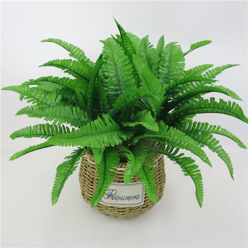 

7 Forks Persian Grass Artificial Fern Grass Fake Flower Home Garden Leaves Decoration Fake Green Plant Fern Flower Arrangement, 7 forks 14 leaves