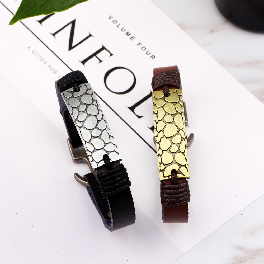 

Nimei jewelry exaggerated bracelet anchor rivet woven jewelry