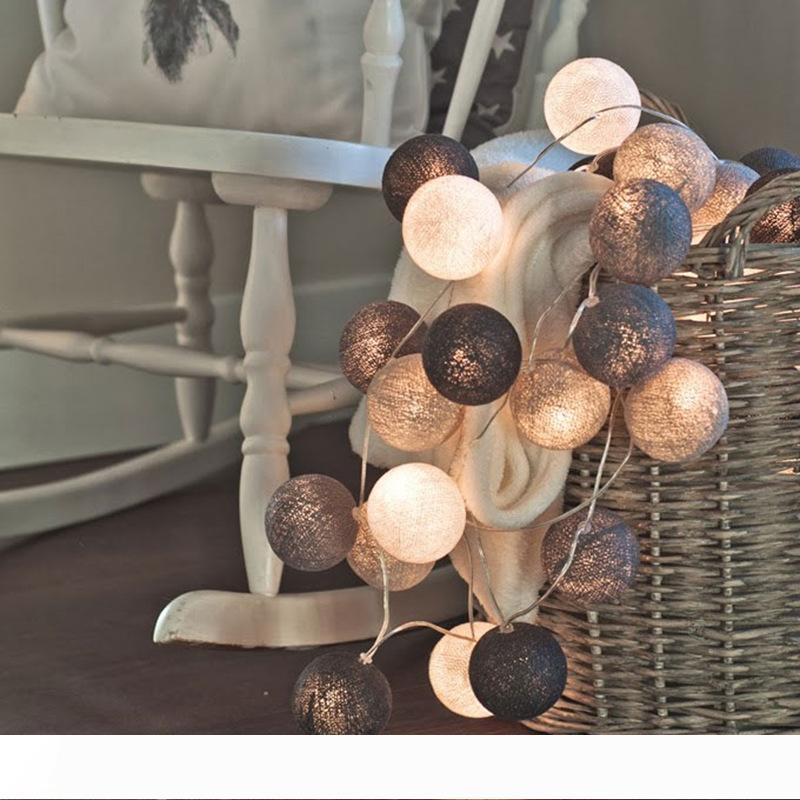 

LED Christmas Strings LED Cotton Ball String Lights 2.5M 20LEDs 4M 35leds LED Christmas Lights Festival Decorative Light String Color String