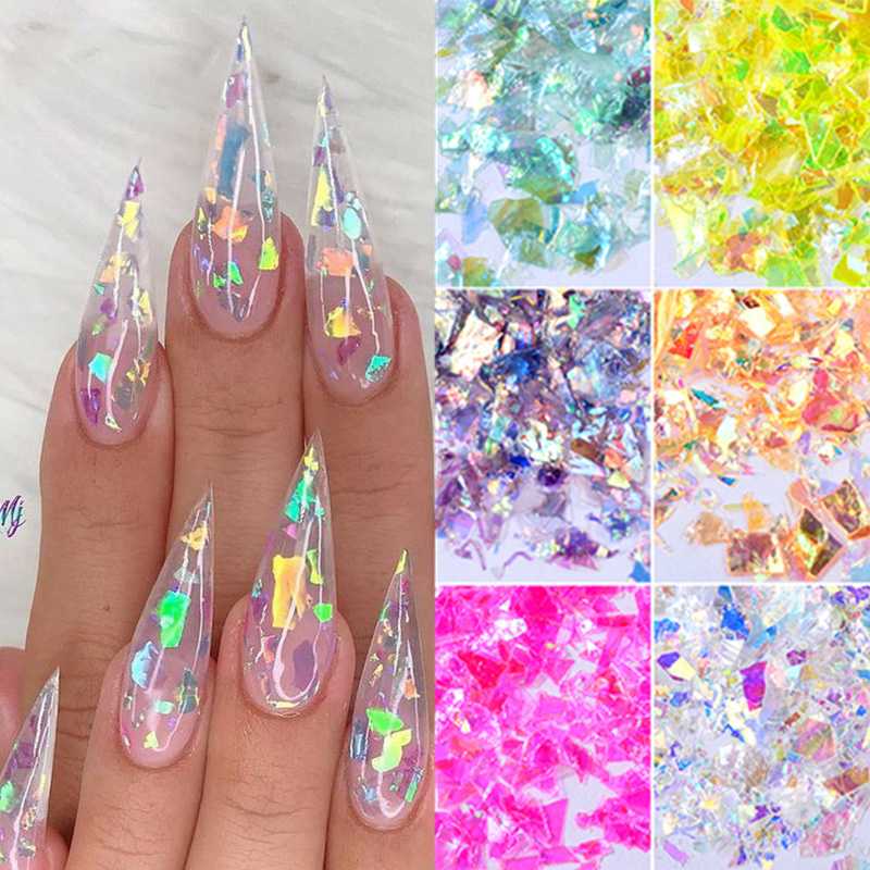 

5g Mirror Sparkly Butterfly Nail Sequins Paillette Decoration Mixed Colors Nail Holographics Glitter 3D Flakes Slices Art Tools