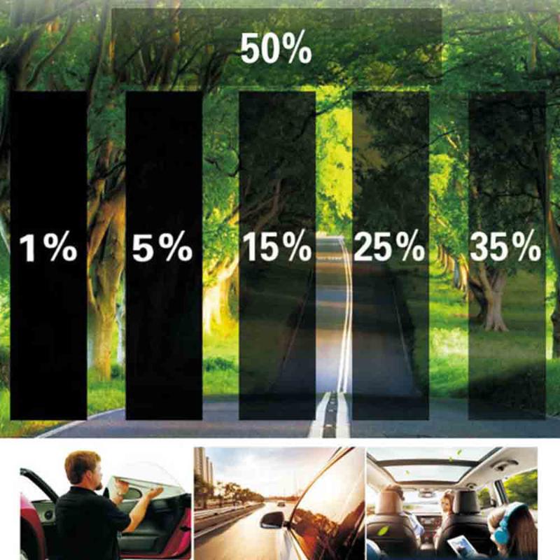 

0.75 × 3.0M Car Home Window Glass Tint Tinting Film Roll With Scraper For Side Window Anti UV Film Transmittance 5% 15% 35% 50%