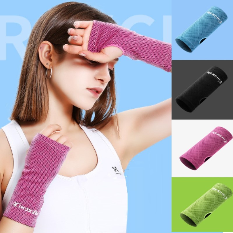 

Colorful Sports Sweatband Elastic Wristbands Non-slip Wrist Support Protector Running Basketball Gym Fitness Brace Sweat Band, Blue 1pc