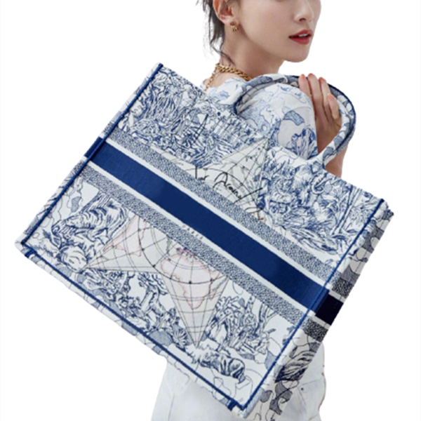 

2021 luxury designer brand lady shopping bag star hiking show animal series pattern embroidery canvas fashion leisure sports style
