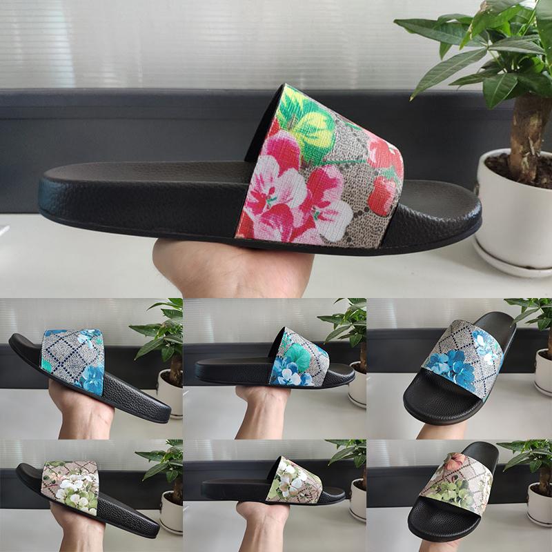 

2020 Top Quality Summer Fashion Floral Mens Women Slide Sandals Designer Casual Luxury Platform Wide Flats Slippery Thick Slipper Flip Flops