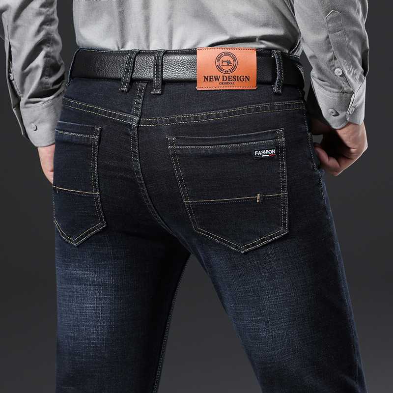 

Blue Mens Jeans Fashion Smart Casual Business Jeans Men Large Size 28-40 Stretch Denim Pants 2020 Spring Autumn Man Trousers