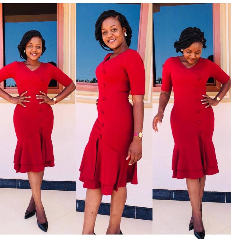 

Elegant African Dress Women Solid Button Ruffle Hem Maix Long Dresses Dashiki Short Sleeve Slim africa clothing Party Vestidos, Blue