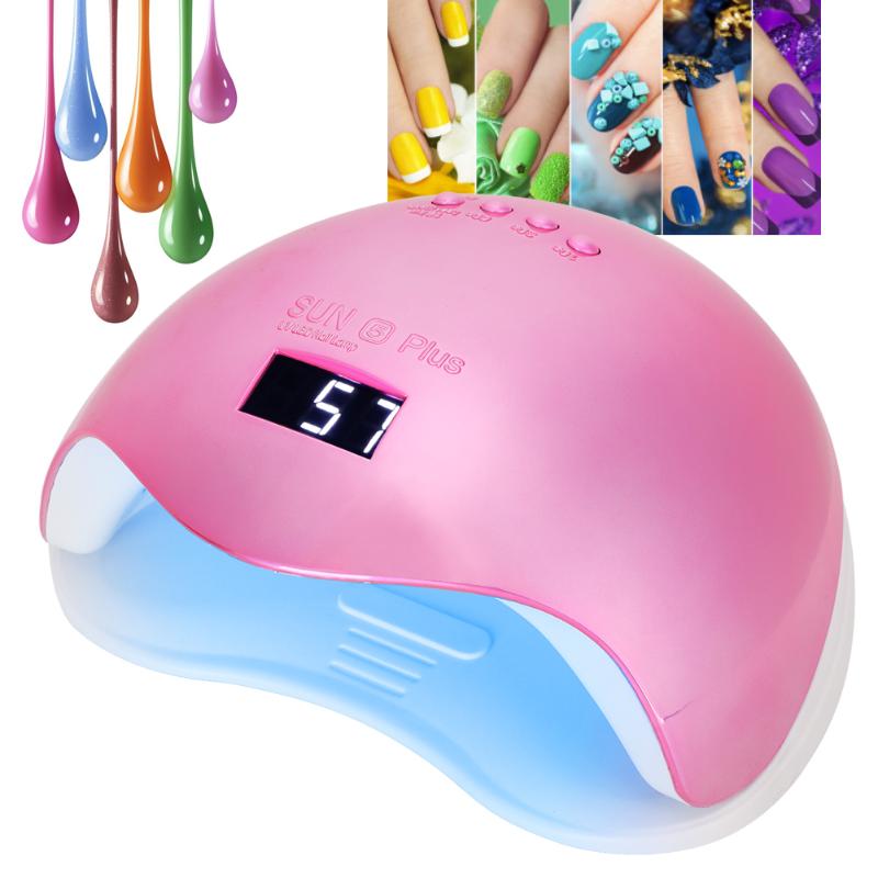 

72W Professional LED UV Gel Nail Polish Dryer Lamp Nail Curing Machine Electroplating Pink Home Salon Lamps Manicure Tool, As pic