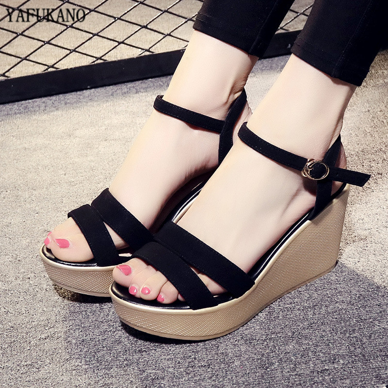 

Fashion Plus Size Wedges Platform Women Sandals Muffin Thick Bottom High Heels Sandals Beach Vacation Student Casual Summer Shoe, Pink