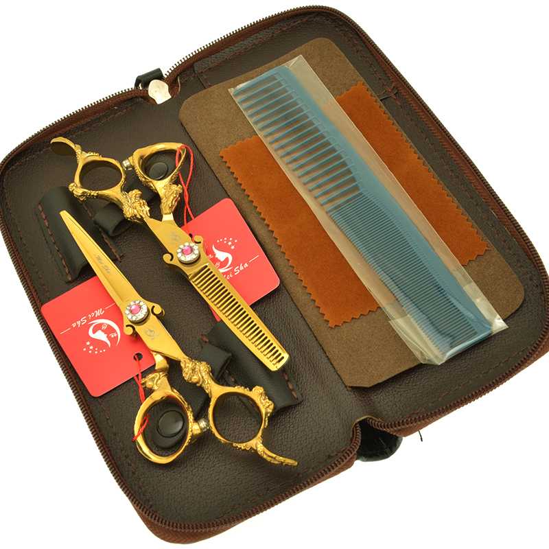 

6.0" Hair Scissors 440C Japanese Steel Hair Cutting Scissors Barber Thinning Shears Professional Hairdressing Scissor Set A0152A