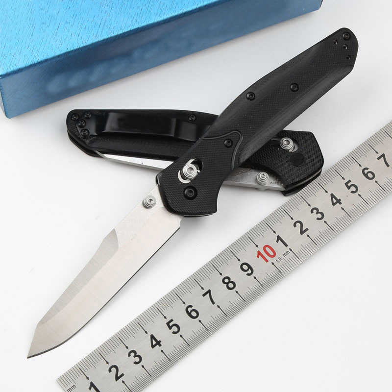 

Butterfly 940 Pocket Folding Knife D2 Stone Wash Tanto Point Blade Black G10 Handle With Nylon Bag And Retail Box