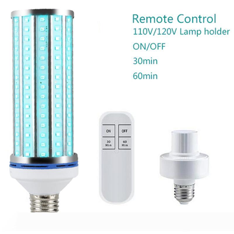 

60W UV Ultraviolet Light Sanitizer Germicidal Sterilizer Lamp 60W E27 UVC Disinfection Light Bulb Ozone Free with Remote Control Timer