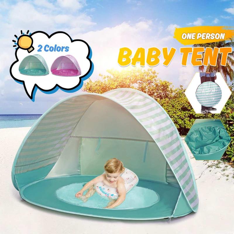 

Camping Hiking Beach Uv-proof Portable Tent Sun Shelter Infant Baby Kid Children Toy Tent Pool Shelter Water Playing Awning