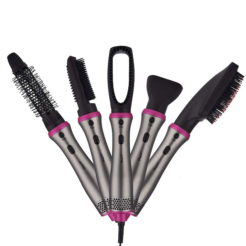 

Hair Dry Brush, 5 In 1 Hot Air Brush Set One-Step Hair Dryer and Volumizer Ceramic Blow Dryer for Straightening Curling Drying Combing