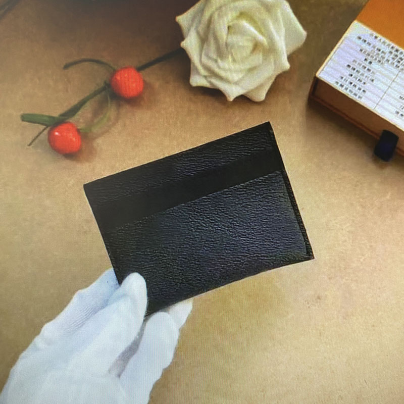 

M62170 PORTE CARTES DOUBLE High Quality Leather Fashion Credit Card Holder Wallet Cardholder Bussiness Card Case Cover Iconic Eclipse Canvas, Only dust bag