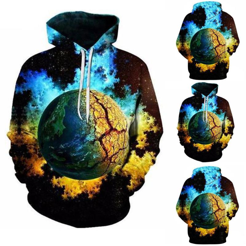

Men's Autumn And Winter 3D Hooded Sweatshirt Men Women Digital Printing Casual Hoodies Funny Print Cotton Sweatshirts Outerwear, Sky blue