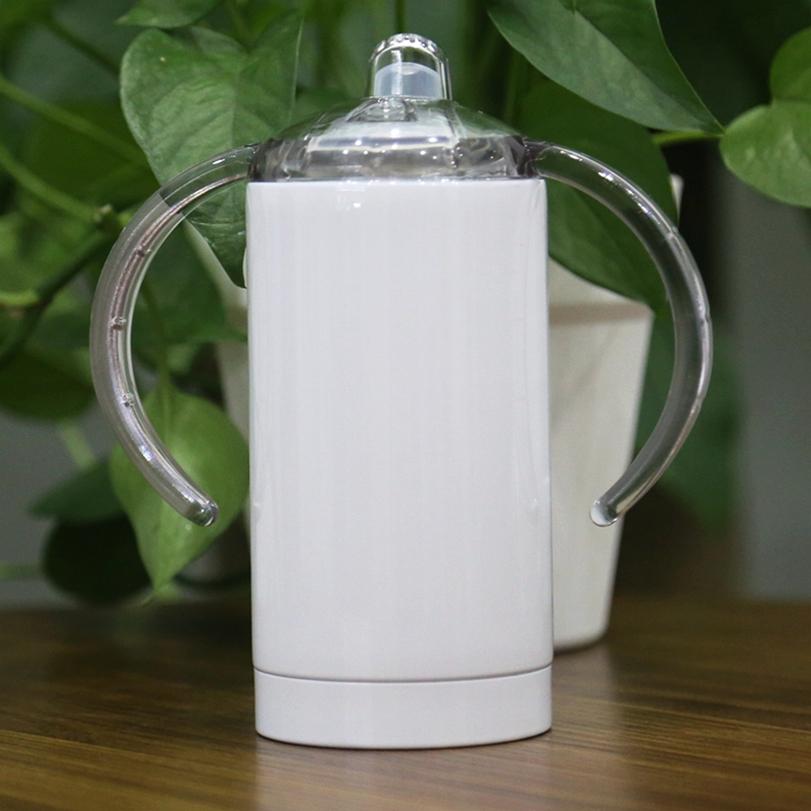 

Big Sale!!12OZ sublimation Straight Sippy Cup Dual Handle Mug Kid Water Bottles Learner Tumbler Stainless Steel Double wall Vacumn Insulated Bottle By Ocean A10, Natural color