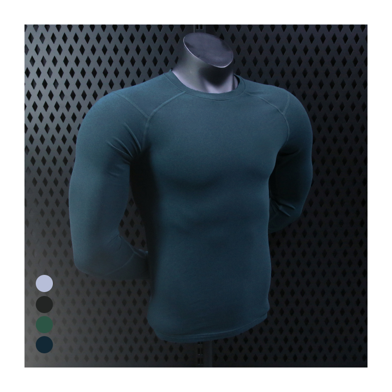 

Compression Running Shirt Thick Plus Velvet Outdoor Jogging Long Sleeves Play Basketball Football Slim Winter Thermal Long Shirt, Black