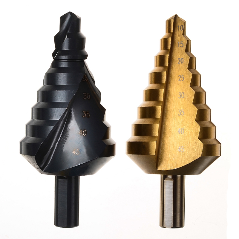 

2Pcs Gold/Black 10-45Mm High Speed Steel Core Drill Bit Step Cone Cutting Tools For Woodworking Wood Metal Drilling Kit