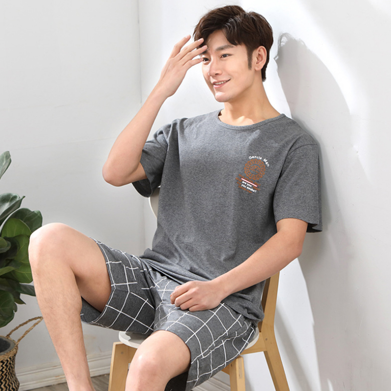 

Men Summer Cotton Short-sleeved Shorts Pajamas Set Thin Section Home Suit Multi Styles -xxxl Plus Sizes Mens Sleepwear Pajamas, 513