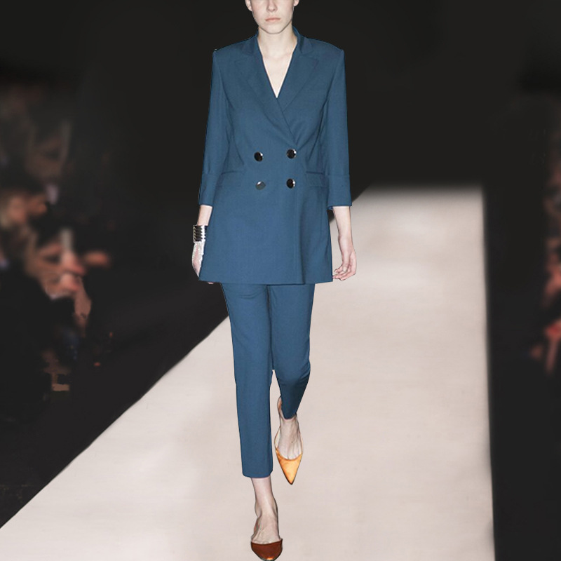 

Customized new hot women's fashion temperament ladies suit women's business formal suit two-piece (coat + pants, Purple