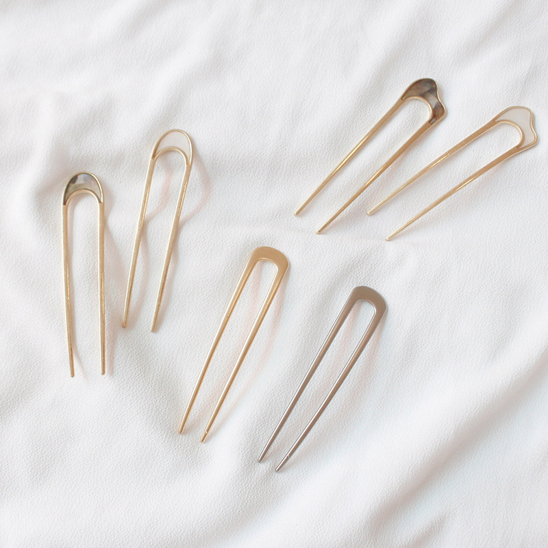 

Ruoshui Metal Elegant Hair Sticks Hairpin Minimalist Women Girl Hairpins Hair Accessories Maker DIY Tool Simple Clips, Style 2