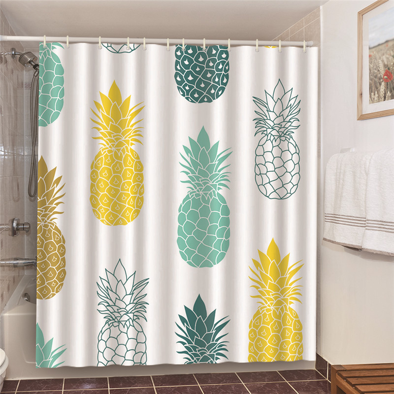 

Minimalist Printed Bathroom Set With Shower Curtains Pineapple Nordic Style Home Decoration Curtains For Bath Living Room Decor