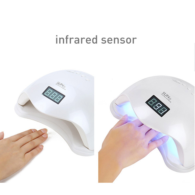 

48W 24LEDs UV LED Nail Lamp Cured For All Kinds Gel Nail Polish Double Light Source Beads Art Equipment Dryer Machine, Sun5-white