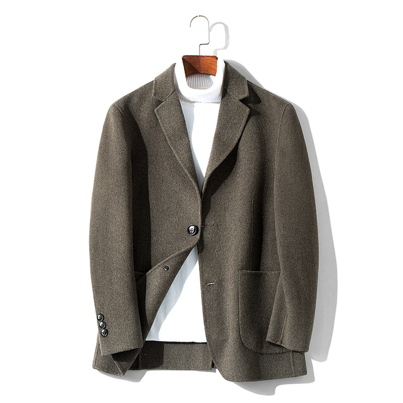 

Spring Autumn Wool Coat Men Short Double-sided Male Jacket 2020 Korean Mens Coats and Jackets Casaco Masculino KJ1920, Black