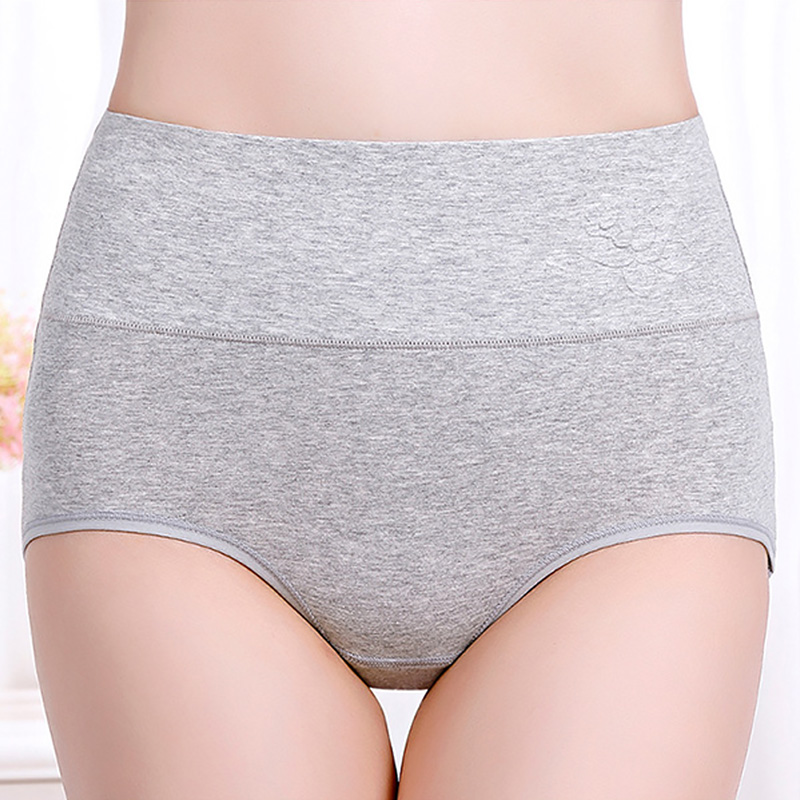 

Fashion High Waist Panties Women Breathable Cotton Underwear Rose Flower Print Seamless Briefs Sexy Girls Slimming Underpants, Black