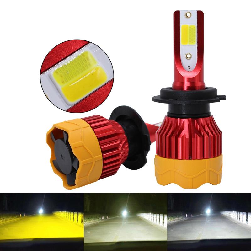 

Two-Tone Color Large-Sized LED Lamp H4 LED Fog Light C6 Car Headlight H7