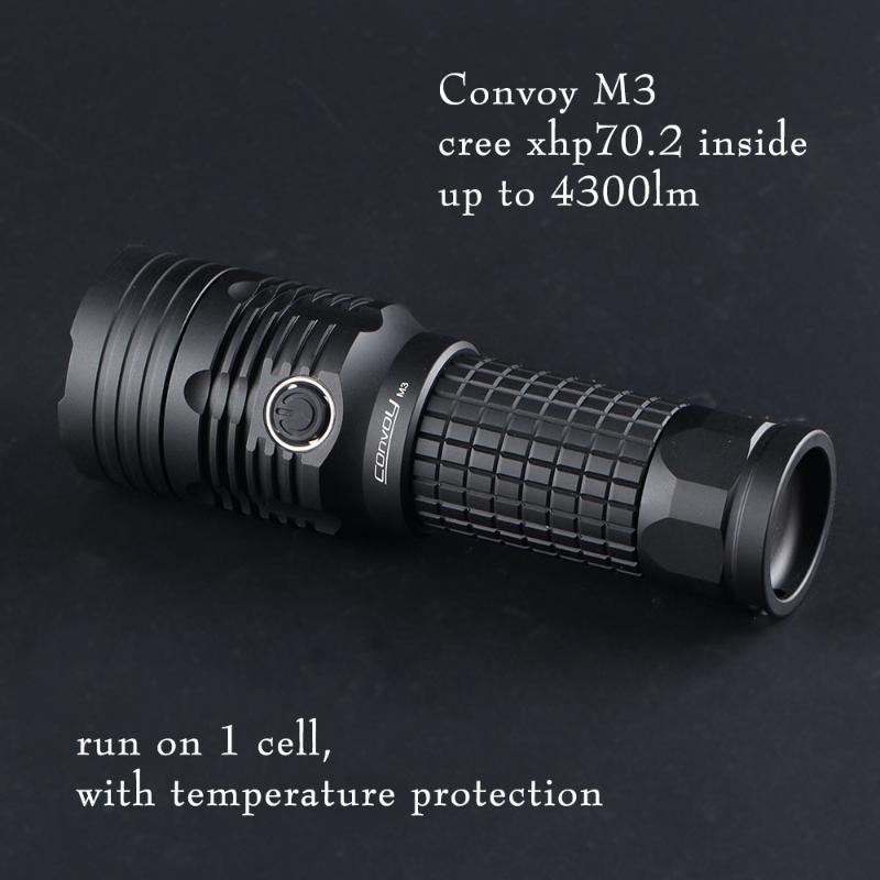 

convoy M3 with cree xhp70.2,up to 4300lm ,Built-in temperature protection