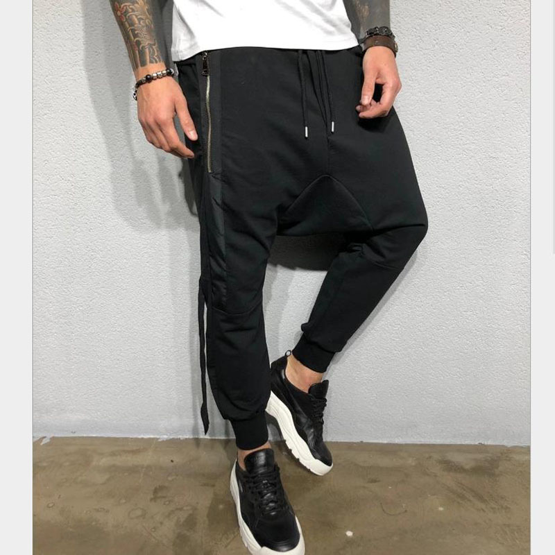 

2020 Streetwear Hip hop Joggers Pants Men Loose Harem Pants Ankle Length Trousers Sport Casual Sweatpants Techwear, Yellow