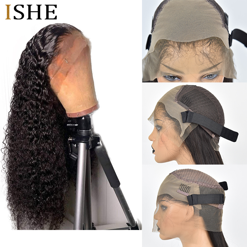 

Fake Scalp Wig Invisible 360 Lace Wigs Deep Curly Deep Part 13x6 Lace Front Wig Preplucked Lace Wig Humain Hair Remy Full End, Natural color