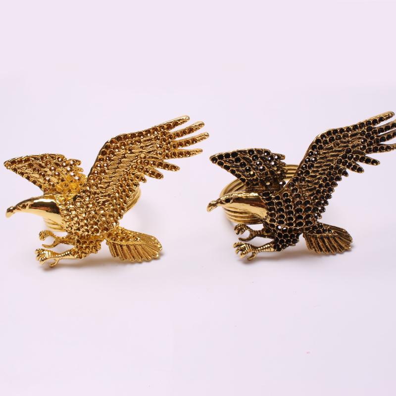 

30pcs Metal Old Golden Eagle Napkin Buckle Napkin Ring Cloth Ring