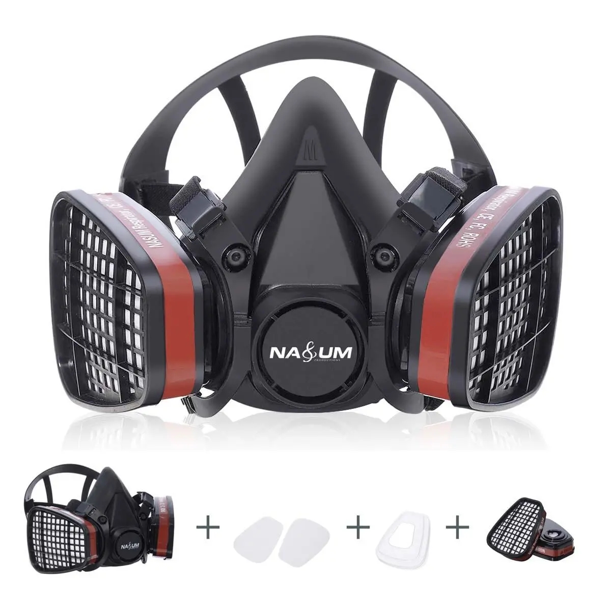 

Half Face Gas Mask Respirator Painting Spraying Safety Work Filter Dust Mask