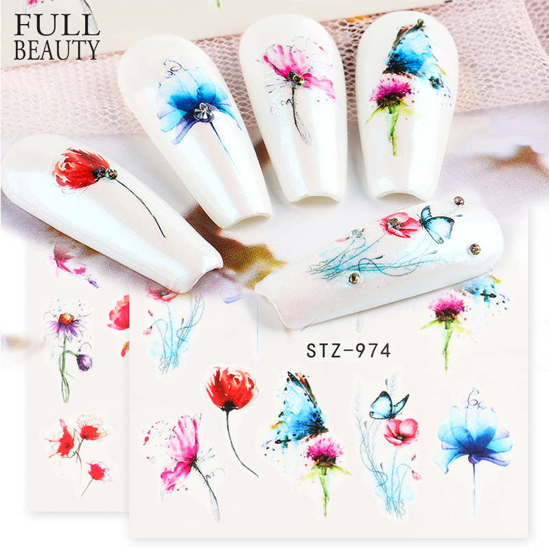 

Nail Art Set Watermark Sticker 18 Red Book Hot Spring and Summer Butterfly Color Printing Women's Trend Nail decoration, Stz-975