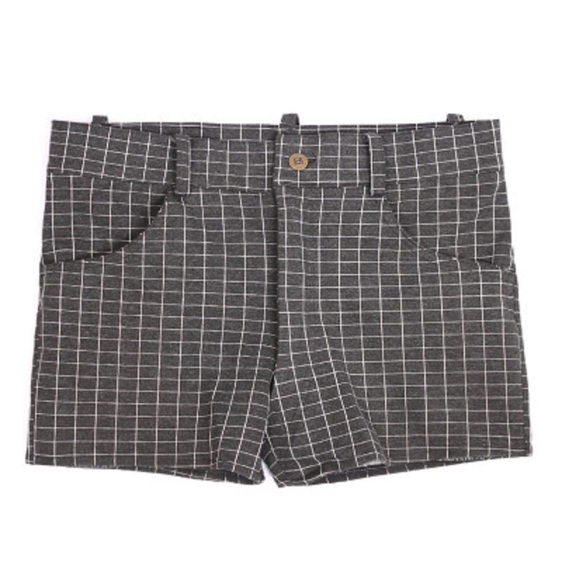 

Men Lattice Pattern Denim Casual Shorts Polyester Cover Cotton plaid Tight Shorts Flax Tiny Straight Foot Denim Short Trousers