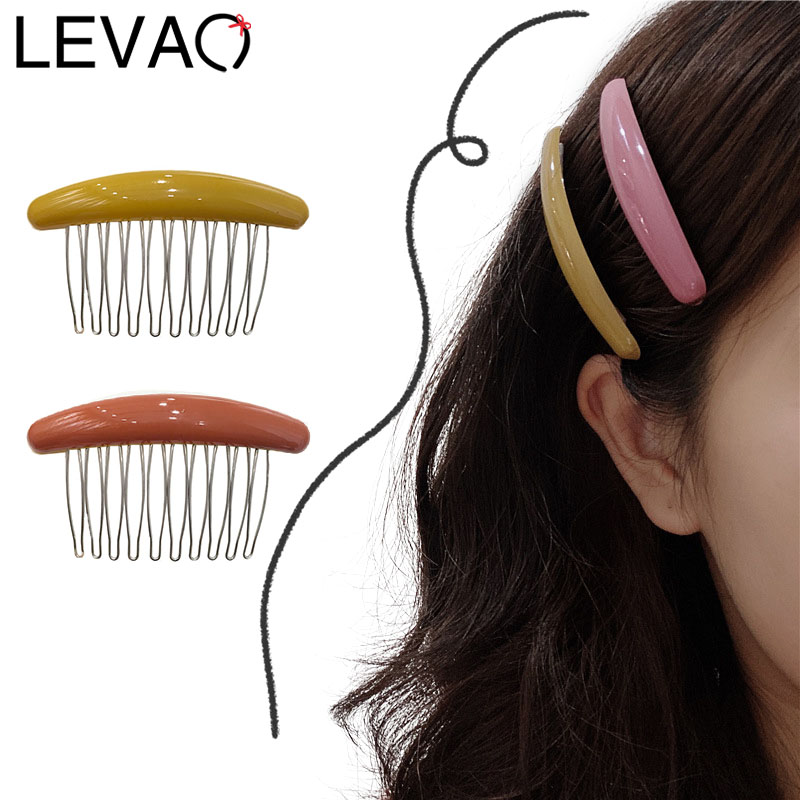 

LEVAO New Cute Candy Color Bangs Hair Accessories Women Hair Comb Fashion Non-Slip Comb Clip Headwear Young Girls Barrettes