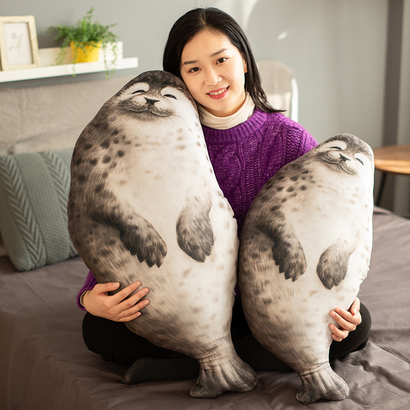 Angry Seal Pillow Plush Seal Cute Animal Toy Pillow Seal Giant Stuffed Doll