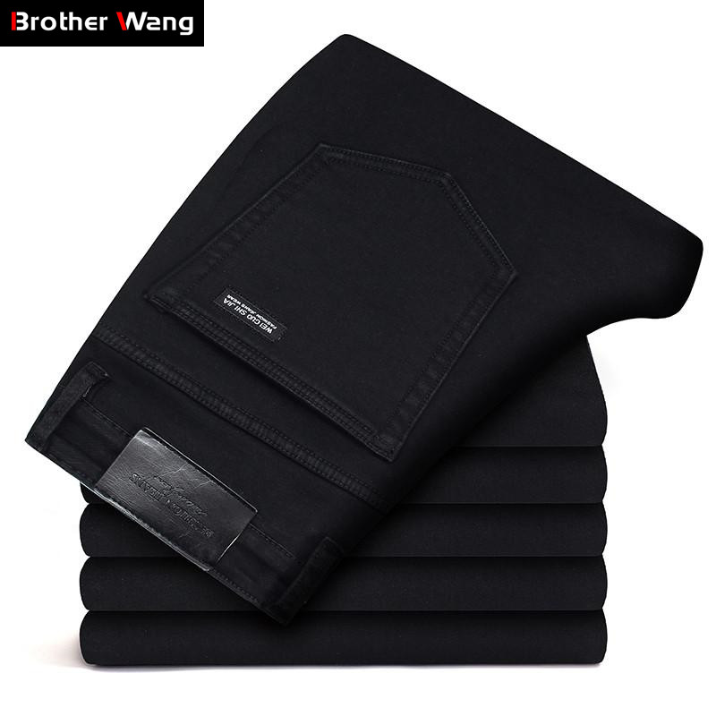 

Classic Advanced Stretch Black Jeans 2020 New Style Business Fashion Denim Slim Fit Jean Trousers Male Brand Pants