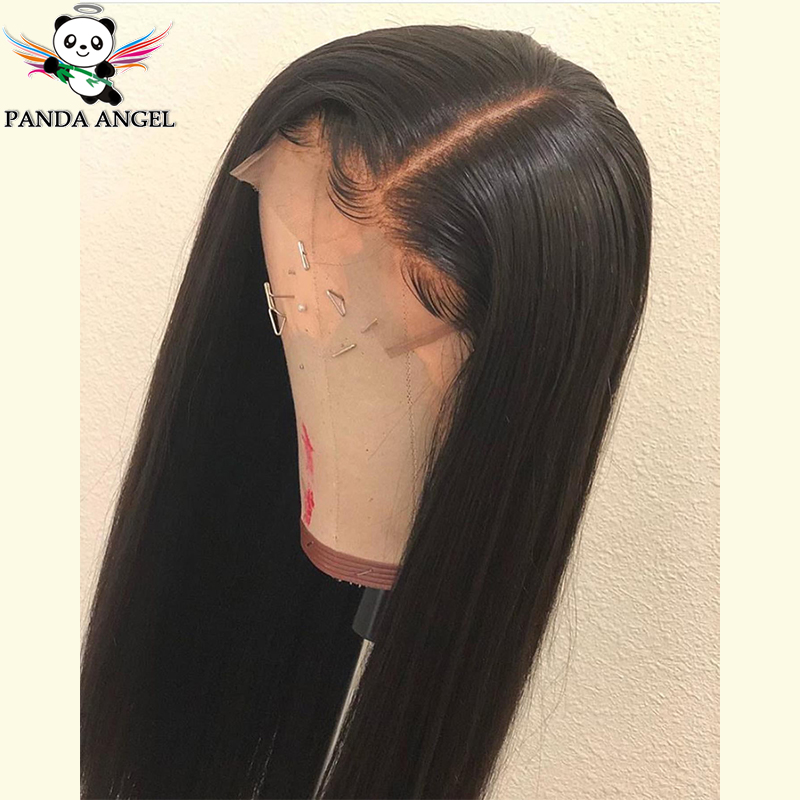 

Brazilian Straight Lace Closure Wig 150% Pre-plucked 4*4 150% Remy Human Hair Lace Closure Wigs For Women With Baby Hair Panda, Black