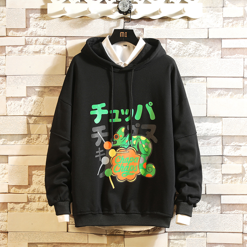 

Japan Style Casual O-Neck 2020 Spring Autumn Print Hoodie Sweatshirt Men'S Thick Fleece Hip Hop High Streetwear Clothes, W31 3