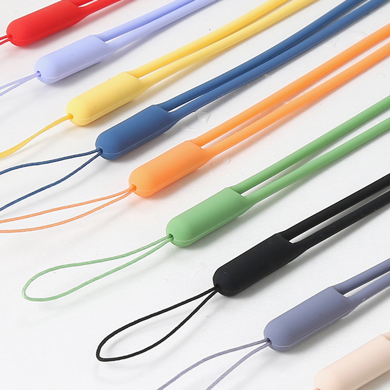 

Multicolor Liquid Silicone Cell Phone Lanyard Chain Wrist Strap Keychain Charm Cords DIY Hang Rope Lanyards USB Drive